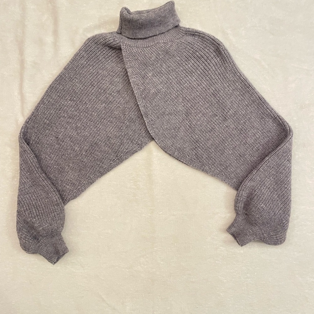 Gray Turtleneck Women Sweater